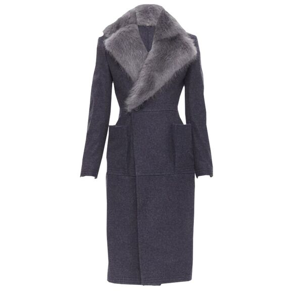 Thom Browne Jackets & Blazers - Thom Browne beaver fur collar wool felt silk lined coat